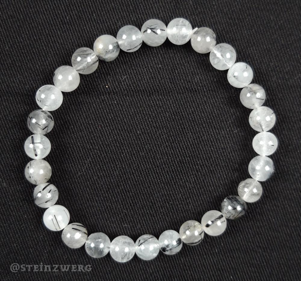 Turmalin-Quarz Kugelarmband 6mm